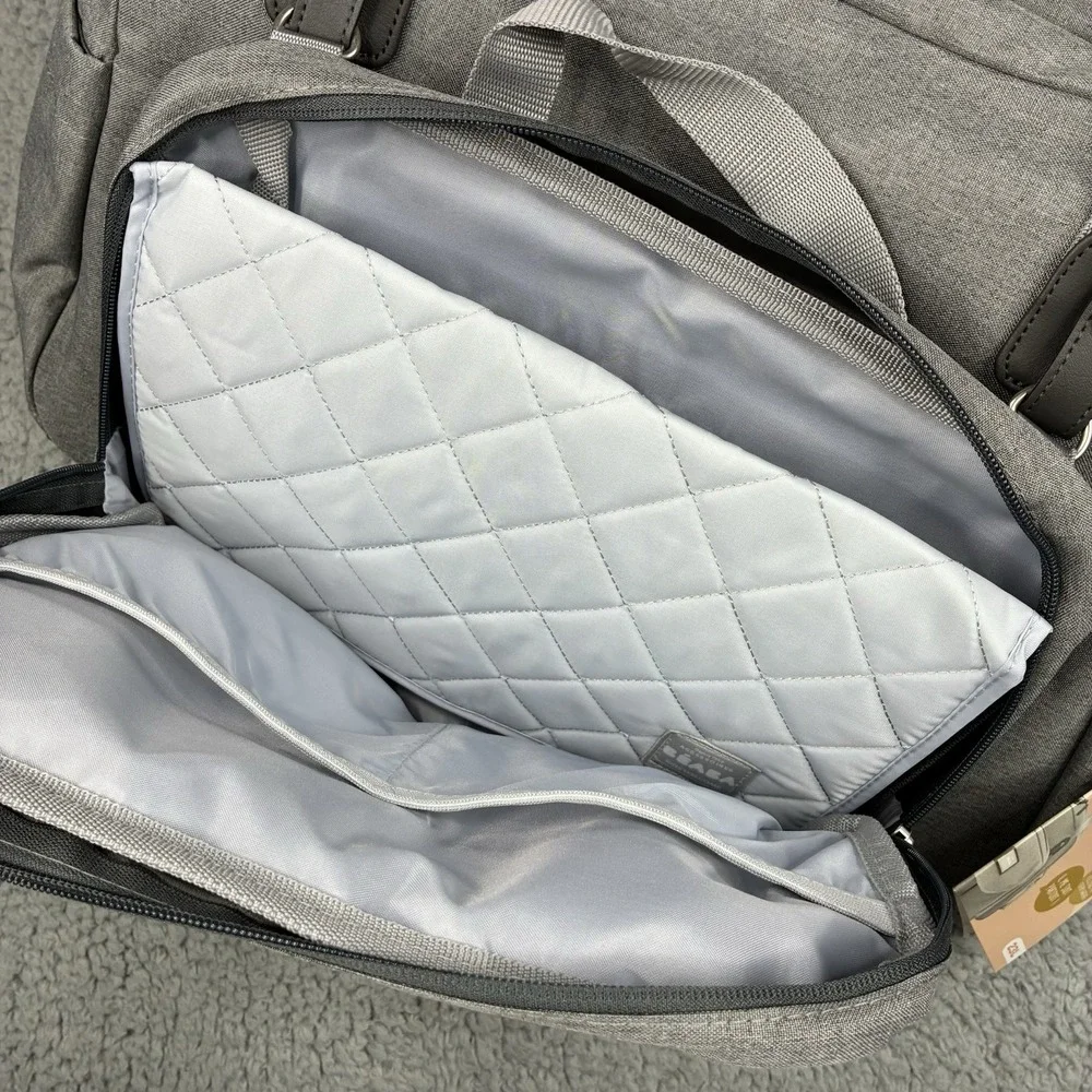 BEABA Sac à Langer Genève Diaper Bag 23L Gray Shoulder Baby Changing Bag NWT